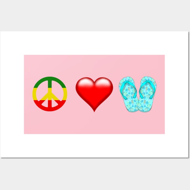 Peace Love Flip Flops Wall Art by macdonaldcreativestudios